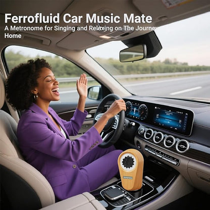Ferrofluid Sound Visualizer, Dancing Ferrofluid Speaker Music Mate, Audio Visualizer Desk Art with Lamp, Cool Science Decor Gifts for Friend - Desk, Bedroom & Office Display (No Speaker) (Car-Key)