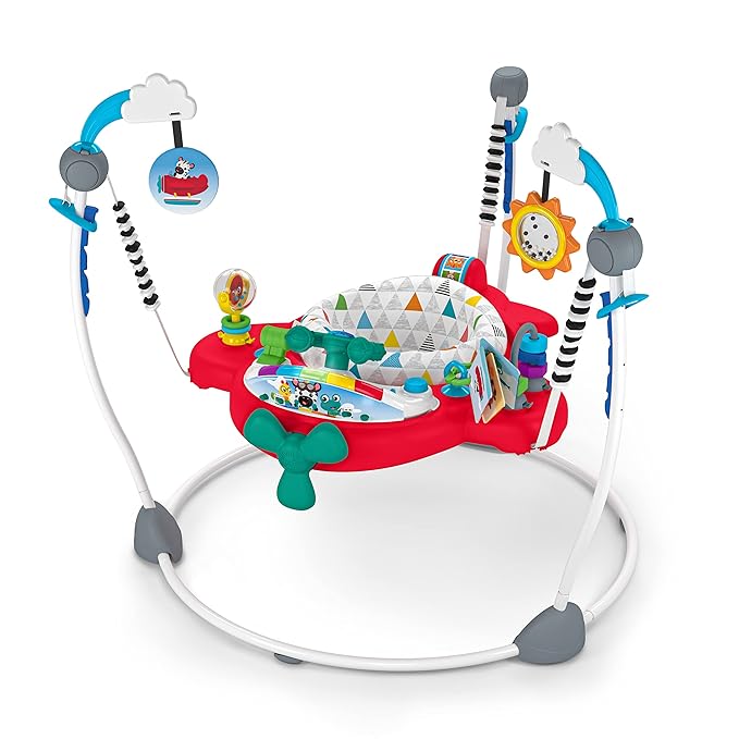 Baby Einstein Ocean Explorers Airplane Adventure 2-in-1 Interactive Activity Jumper with Lights Ages 6 months +, Max weight 25 lbs., Unisex