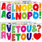 Bemeol Bulletin Board Letters 216 Pcs 2.5 Inch Alphabet Letter Stickers Self-Adhesive Letters for Poster Board Classroom Crafts Home Decor(Colorful)