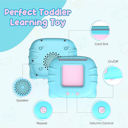 QuTZ ABC Talking Flash Cards for Toddlers 2-4, Autism Toys, Speech Therapy Toys, Educational ABC Learning Talking Sight Words Flash Cards Kindergarten for Boys and Girls, 248 Sight Words Blue