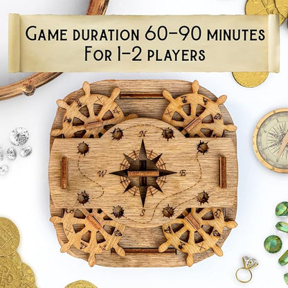 iDventure Cluebox - Davy Jones Locker - Escape Room Game - Puzzle Box - Gift Box - 3D Wooden Puzzle for Adults - Wooden Jigsaw - Brain Teaser - Birthday Gift Gadget for Men - Money Box