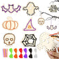 Lacing Cards, 24 Pcs Sewing Cards, Yarn & Needles, Halloween Sewing Crafts for Boys Girls, Fine Motor Skills Threading Crafts for Halloween Party Favors Classroom Activities Art Project Supplies