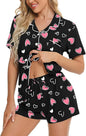 SWOMOG Womens Button Down Pajamas Set Short Sleeve Sleepwear Bride Soft Pj Lounge Sets XS-3XL