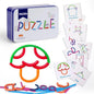 Wooden Pattern Blocks Shape Puzzles Sticks & Rings Wooden Puzzle Stem Preschool Brain Teaser Montessori Toys Gift for 3+ Years Old Activity Kids Boy Girl