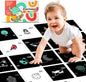 Happy Start High Contrast Baby Cards for Newborns - Black & White Cards, Water-Resistant, BPA-Free, Portable Educational Flashcards for Visual Stimulation, Award-Winning, Ages 0+ (English & Russian)