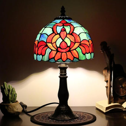 Tiffany lamp 8-inch Vintage Stained Glass Table lamp are Suitable for bedrooms Bedside, Living Rooms Night Lights and Home Offices