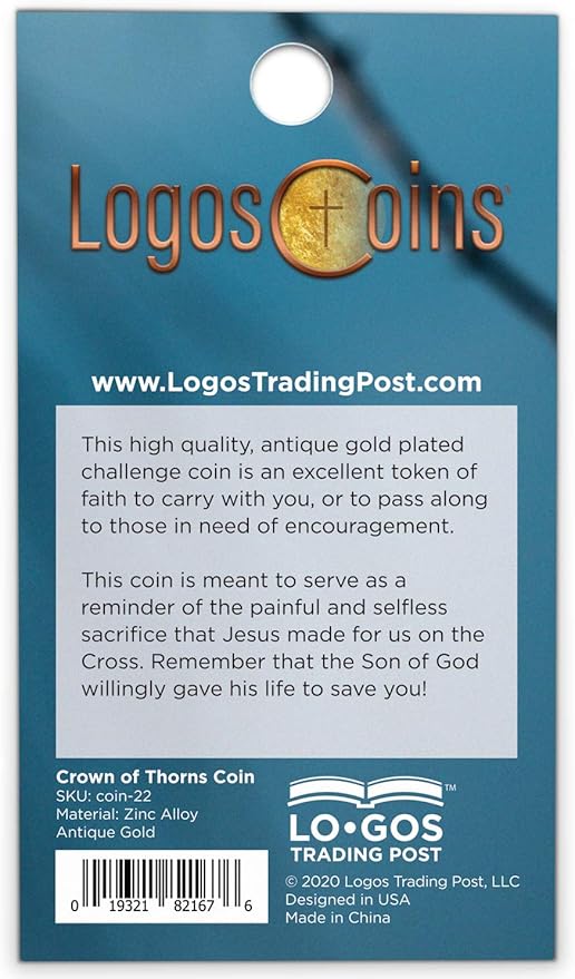 Crown of Thorns Coin, Bulk Pack of 3, by His Stripes We are Healed, Isaiah 53:5 Gift, Pocket Token of Healing and Protection, Collectible Challenge Coin for Easter, Sobriety & Recovery Chip