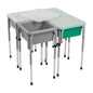 ECR4Kids 4-Station Sand and Water Adjustable Play Table, Sensory Bins, Grey/Emerald