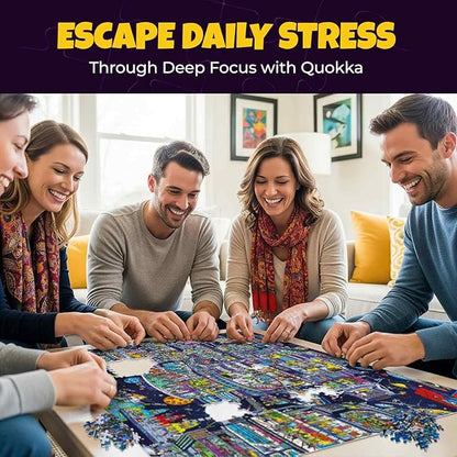 QUOKKA 1000 Piece Jigsaw Puzzle for Adults Galactic Tails – Premium Box Packaging with Extra Fun Challenges - Stunning Galaxy Dog Puzzle - Perfect for Relaxation & Creativity & Gift Giving