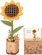 3D Flower Wooden Puzzles for Adults-Sunflower, DIY Wooden Flowers Model Kit Building Set Crafts for Adults to Build, Botanical Collection/Ideal Creative Gift Ideas/Housewarming (86PCS)