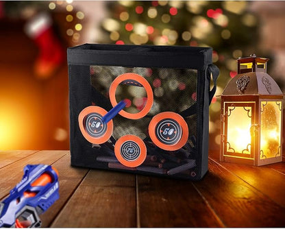 Hely Cancy Portable Shooting Practice Target Toy Storage Mesh Bag Compatible with Nerf Darts for Kids 6+