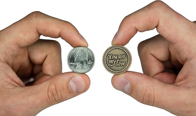 Bulk Set of 10 Romantic Love Expression Coins, You are My Love, with You Forever Won't Be Long Enough, Anniversary Pocket Tokens for Date Night, Love Gift for Men & Women, from Him or Her