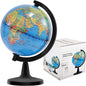 Wizdar 4'' World Globe for Kids Learning, Educational Rotating World Map Globes Mini Size Decorative Earth Children Globe for Classroom Geography Teaching, Desk and Office Decoration-4 inch
