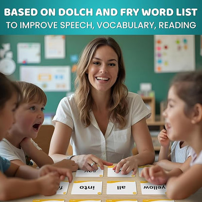 QUOKKA 520 Sight Words Flash Cards for Kids Adults – Based on Dolch & Fry High Frequency Word Lists – Pre-K to 3rd Grade – 5 Levels Color-Coded Bold Font Large Size
