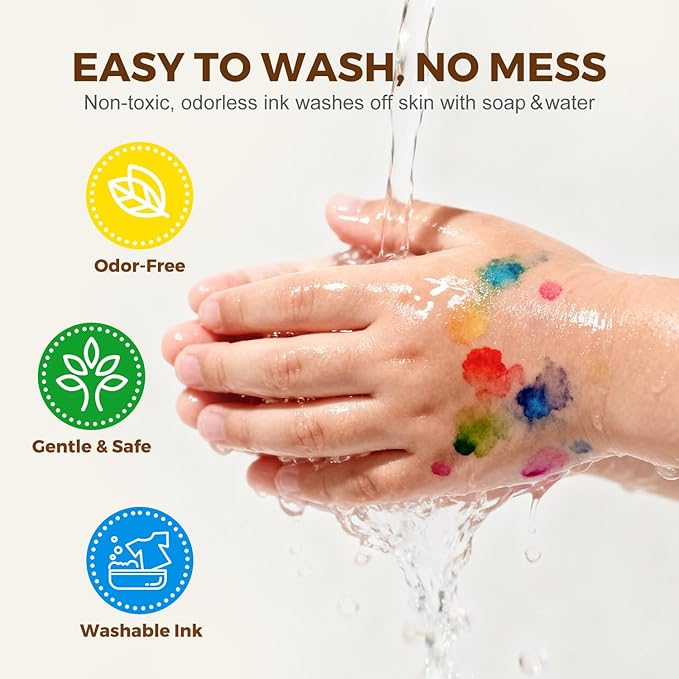 Jar Melo Washable Dot Markers, 6 Colors Dot Paints with 108 PDF & 10 Physical Activity Papers, Non-Toxic Bingo Daubers for Toddlers 1-3 2-4