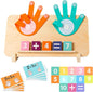 Preschool Learning Toys for Toddlers, Colorful Wooden Numbers Blocks, Finger Counting Montessori Toys for 3 4 5 Year Old