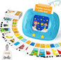 HOMESTEC Toddlers Talking Flash Cards with American Accent & 144 Sight Words, Speech Therapy Toys for 3 4 5 6 Years Old Boys and Girls (Blue)