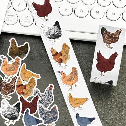 500Pcs Waterproof Chicken Stickers, Cute Vinyl Decals for Water Bottles, Phones, Laptops, Hydro Flasks, Teens Boys Girls School DIY Crafts, Durable Aesthetic Stickers