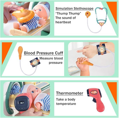 Doctor Kit for Toddlers 3-5, Kids Doctors Play Set with Medical Tools and Toy Stethoscope ,Toddler Doctor Play Set,Doctor Kit for Kids 6-8 (CT)