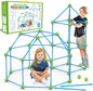 SpringFlower Fort Building Kit for Kids,STEM Construction Toys, Educational Gift for 3 4 5 6 7 8 9 10 11 12 Years Old Boys and Girls,Ultimate Creative Set for Indoor & Outdoors Activity,140 Pcs,Green