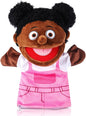 1 Pcs Family Hand Puppets 13 Inch Grandparents, Mom & Dad, Brother & Sister Plush Hand Puppet Toys Role-Play Toy Puppets for Kids Storytelling Imaginative Pretend Play Teaching Preschool(Black Sister)
