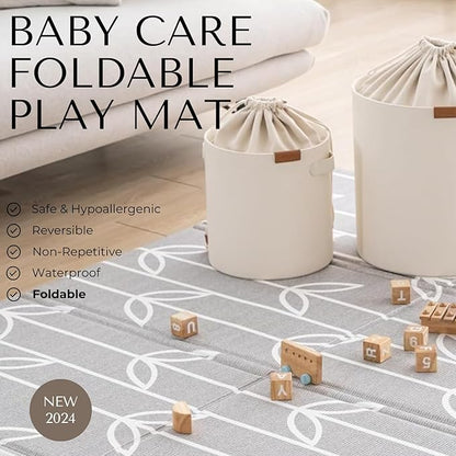Baby Care Foldable Mat - Sea Petals(Gray), Large