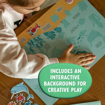 Ocean World Sticker Set – 23 Reusable Puffy Stickers for Kids – Eco-Friendly Sea Animal Play Set – Waterproof, Non-Toxic & Mess-Free – Fun Sensory Toy for Toddlers & Preschool Learning