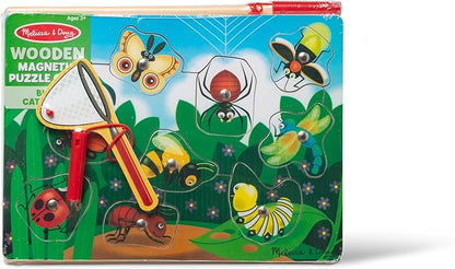 Melissa & Doug Magnetic Wooden Puzzle Game Set: Fishing and Bug Catching