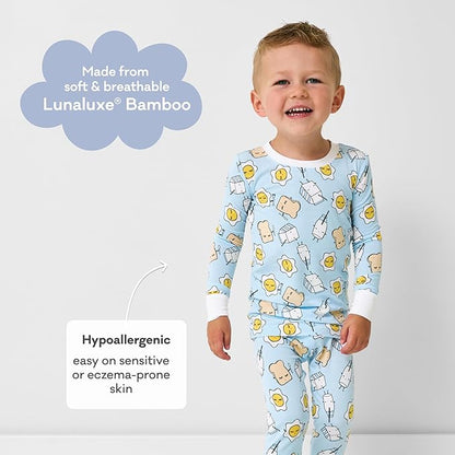 Little Sleepies Two-Piece Pajama Set for Boys & Girls, Soft Viscose from Bamboo Toddler Pajamas for Kids, Family Matching PJs