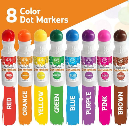 Dot Markers, Bingo Daubers, Washable 8 Colors Dot Markers for Toddlers and Kids Dot Art. Toddler arts and crafts
