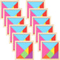 Meooeck 12 Pack Tangrams Wooden Puzzles Tangrams Classroom Set for Kids Shape Puzzles Brain Logic Blocks for Games Educational Gifts for Adults Kids Ages 4-8 8-12(Classic Style)