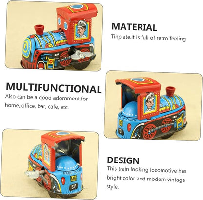 TOYANDONA Tin Locomotive Wind up Toys Windup Toys Train Wind- up Toy Wind up Toy Boat Motor Tin Toys Vintage Wind- up Kids Toys Mini Toys Kid Toy Wind-up Toy Tinplate Iron Sheet Clock Child