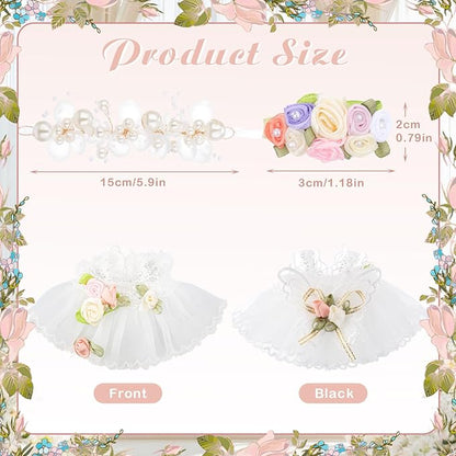 3 Pcs Wedding Outfits Dress for 6.7 Inches Doll Wedding Clothe Set Include Cute Headpiece Popular Dress Accessories, No Doll (Classic Style,White)
