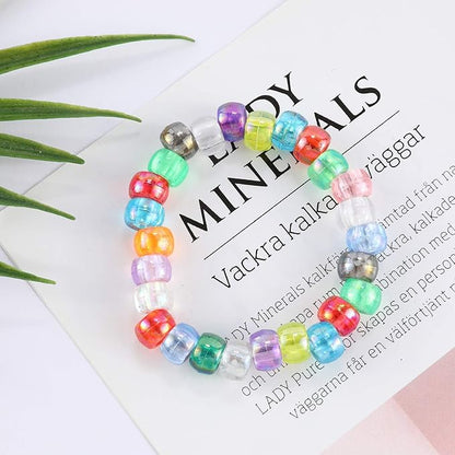 2600+pcs Pony Beads Kit Transparent AB Color Rainbow Plastic Bead Multicolor Pony Beads Bulk Elastic String, Hair Bead for Braids DIY Crafts Jewelry Making Kit for Bracelets Necklaces
