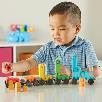 hand2mind Numberblocks Express Train MathLink Cubes Activity Set, Preschool Learning Activities, Train Toy, Counting Blocks, Number Toys, Kids Educational Toys, Math Manipulatives for Preschoolers