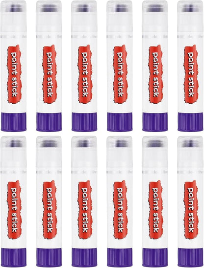 PATIKIL Tempera Paint Sticks, 12 Pcs Solid Tempera Paints Sticks Washable Bulk Markers Pen Quick Drying for Artists Beginners Art Supplies, Purple