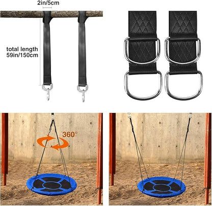 RedSwing 40" Flying Saucer Tree Swing for Kids Outdoor, Large Round Tire Swings for Trees and Swingset, Strong Heavy Duty for Outside Playground, 500LBS Weight Capacity, Blue