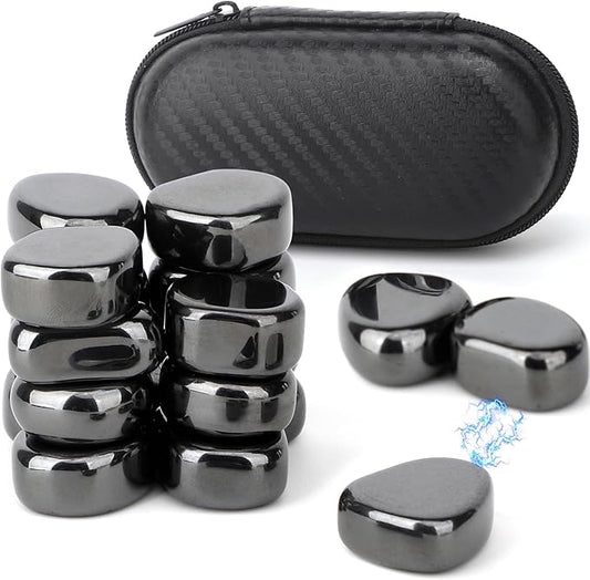 Cool Fidget Toy Fridge Magnets Rocks,Science Kit Magnet DIY Alphabet Number, Magnetic Hematite Stones Gift, Magnet Ferrite Putty Desk Toy for Adults(24PCS)