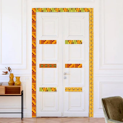 BeYumi African American Border Trim - 80Pcs Juneteenth Kwanzaa Holiday Kente Cloth Bulletin Board Borders Back to Shcool African American Celebration Party Classroom Office Poster Decoration