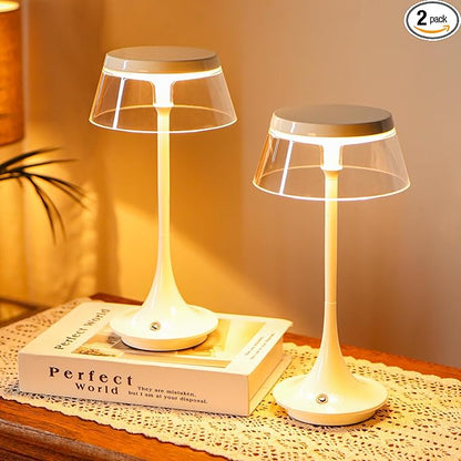 JHY DESIGN 3-Color Light Dimmable Bedside Table Lamp 10.5" H Set of 2 Nightstand Lamp Touch Control Lamp for Bedroom Living Room Indoors Outdoors(Type-C Charging)