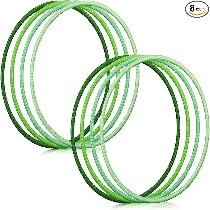 Sratte 8 Pcs Color Hoop Detachable Adjustable Hoop Exercise Ring Plastic Toys for Teens Games Gymnastics Dog Agility Equipment Party Decor, 4 Colors