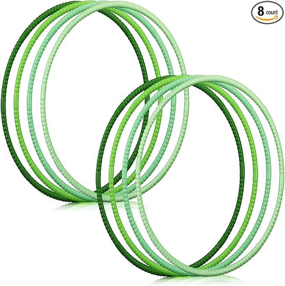 Sratte 8 Pcs Color Hoop Detachable Adjustable Hoop Exercise Ring Plastic Toys for Teens Games Gymnastics Dog Agility Equipment Party Decor, 4 Colors