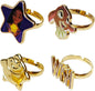 LUV HER Kids Jewelry: 4-Piece Adjustable Rings for Girls, Ring Sets with metal charm Fashion Girls Jewelry Ages 4+