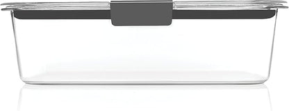Rubbermaid Brilliance Large Food Storage Container, 9.6 Cup, BPA-Free, Leak-Proof, Clear