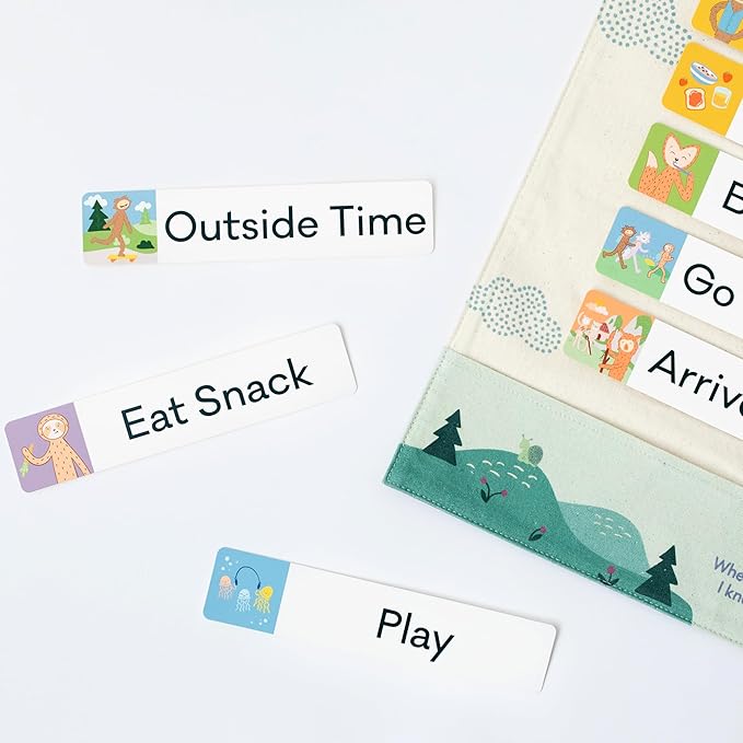 Slumberkins Visual Schedule for Siblings Bundle - Includes 2 Visual Schedules, Sloth Kin, Sloth's Daily Plan & Sloth Starts to Slumber Board Books - Practing Routines & Healthy Boundaries for Kids