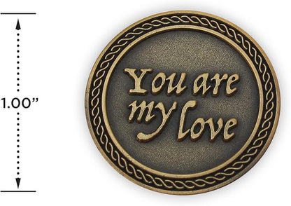 Romantic Love Expression Antique Gold Plated Pocket Coin for Date Night, You are My Love, with You Forever Won't Be Long Enough, Love Gift for Men & Women, from Him or Her