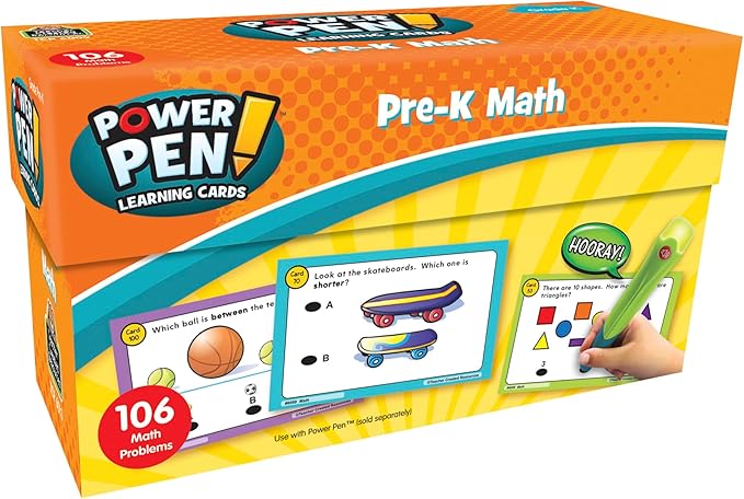 Teacher Created Resources TCR6009 Power Pen Learning Cards: Math, Grade PreK 5.5", x 3.5"