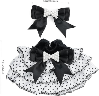 17cm Doll Clothes Set-Adorable Outfits for Dolls-Stylish Accessaries Clothes Dress-Up-Replaceable Clothing Collections, Includes Hat, Top, Skirt(Black-Style C)