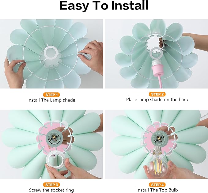 Table Lamp for Bedroom Nightstand Modern Touch Green Pink Lamp Dimmable Lamp for Living Room End Table with USB Port and Outlet