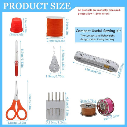 Sewing Kit, 42 Premium Sewing Supplies Portable Sewing Supplies Accessories Contains Thread, Needle, Scissors, Measure Tape, for Mom Grandma Friend Adults Beginner Kids Traveler